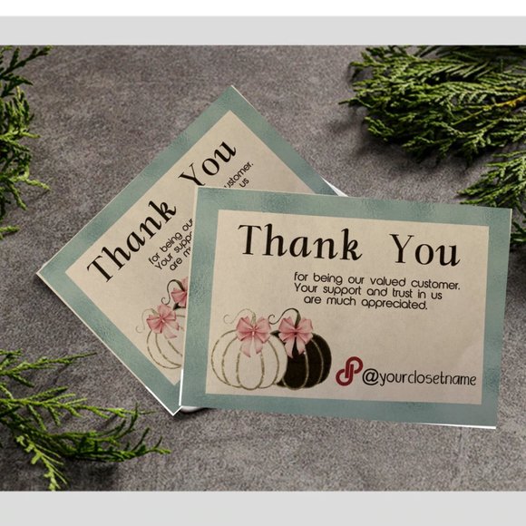 The Autumn Season Pumpink Design Makes the Perfect Thank You Card 100ct - Picture 3 of 8